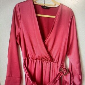 F&F Vibrant Pink Wrap Dress